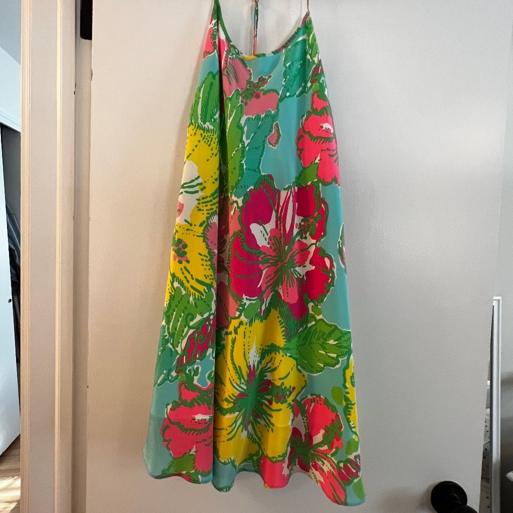 Vintage Lilly Pulitzer Maisy Silk Shorely Blue  Size M